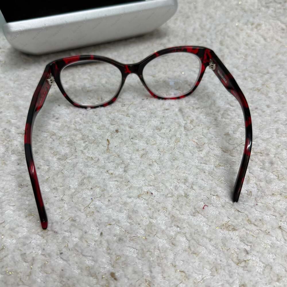 Balenciaga BB0213O 003 Red Tortoiseshell Cat Eye Eyeglasses 53-17-135 Seller Own - Picture 8 of 13
